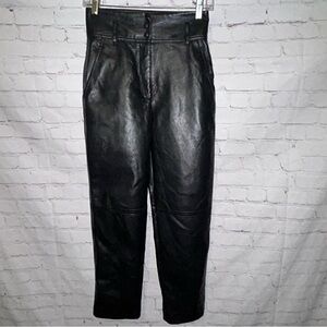 Aritzia Wilfred cropped vegan leather‎ pants size 0